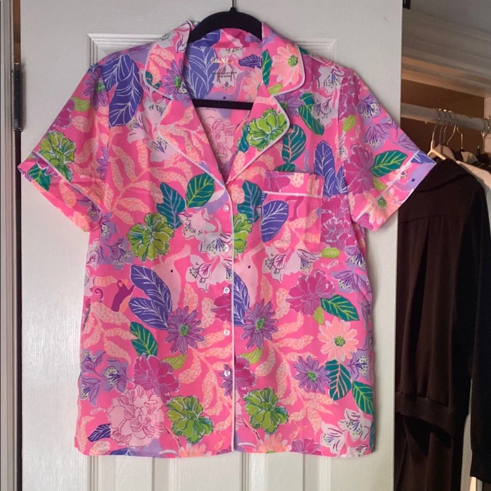 Lilly Pulitzer Pink and Purple Floral Top
